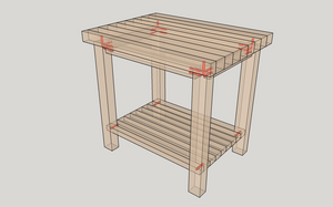 Table de chevet en tasseaux