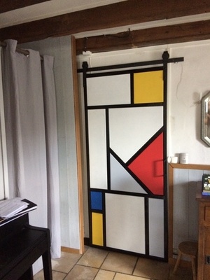 Porte bois métal coulissante