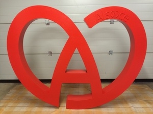 Sculpture « À cœur » logo Alsace