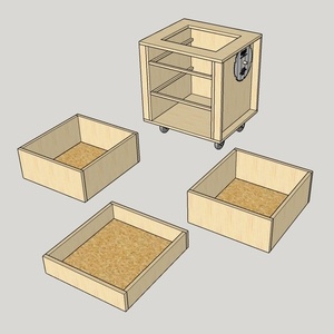 Vue du meuble et des tiroirs