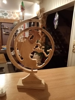 Mappemonde bois