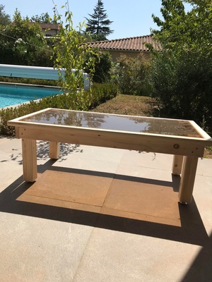 Table basse jardin , 100% bois de palette récupéré