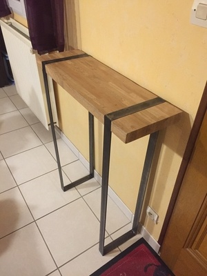 Console acier et chêne