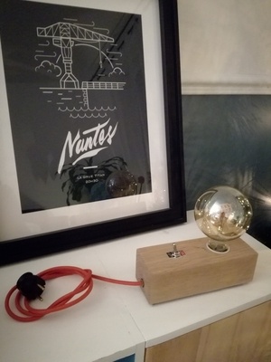 Lampe bloc de chêne