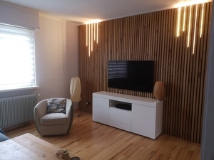 Mur en tasseaux de chêne