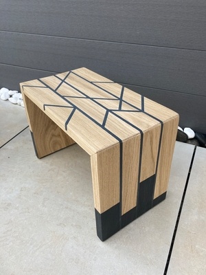 Tabouret d'apéro avec joints type pont de bateau