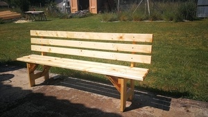 Banc en bois de (grosses) palettes