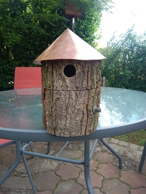 Nichoir à mésanges Ciment et bois