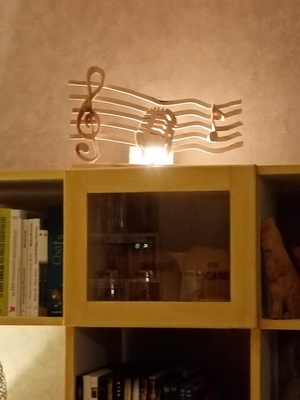 Lampe musique bois chantourner