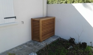 Enjoliveur de compresseur de clim et porte coulissante pool house