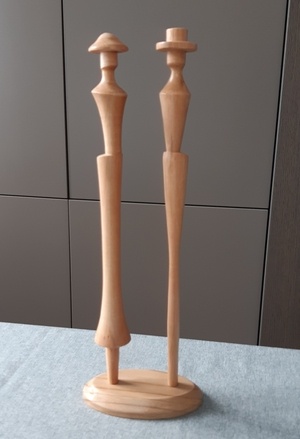 Duo de statuettes en tournage multiaxe