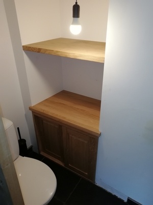 Meuble de rangement WC en chêne