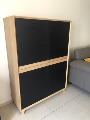 Buffet haut chêne et Valchromat noir