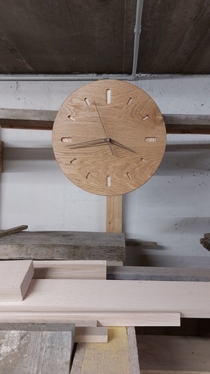 Horloge chêne & sycomore