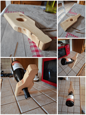 Support en bois pour bouteille