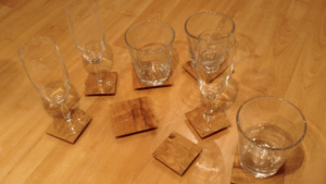 Sous verres en chêne, DIY dessous de verre