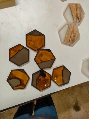 Sous verres olivier epoxy