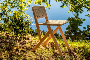 Chaise en chêne et cannage danois