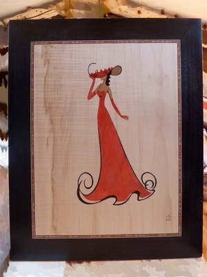 Marqueterie : Robe du soir