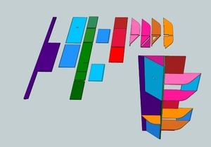 Un meuble étagère en orme