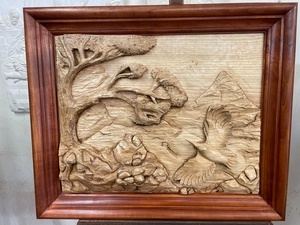 Bas relief en Merisier