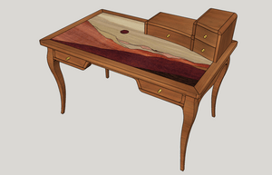 Bureau aux pieds Louis XV