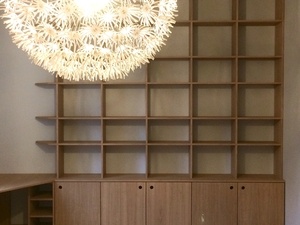 Bibliothèque et coin bureau