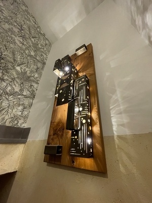 Applique murale bois et métal