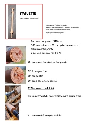 Statuette tournage excentré