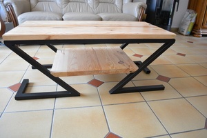 Table basse bois et acier