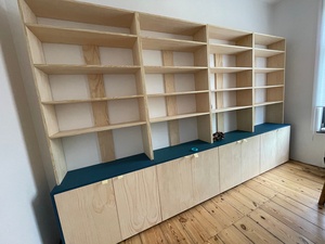 Bibliotheque sectionnable en contreplaque et valchromat