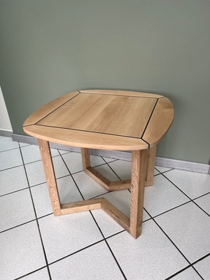 Table d'appoint bouleau, chêne et joints pont de bateau