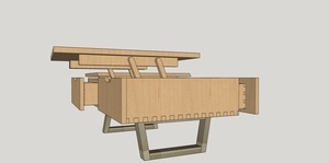 Table basse à double plateaux relevables