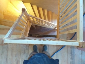 Escalier quart tournant frêne