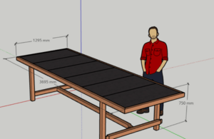 Table avec dalles 600x1200