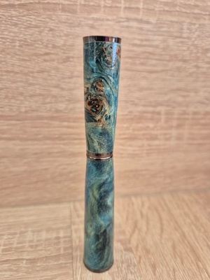 Stylo bois roller panache en bois de peuplier stabilisé bleu