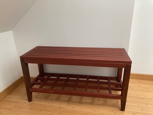 Banc de salle de bain en lames de terrasse