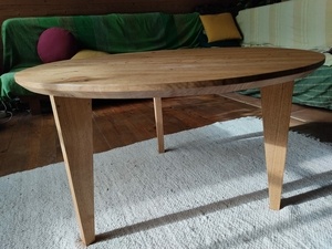 Table basse en chêne - Mortaise et tenon traversant
