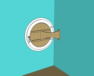 Volet rond en chêne