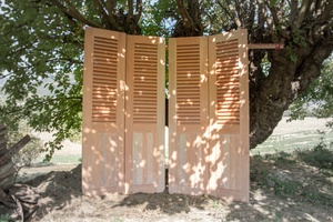 Volets persiennes en bois exotique