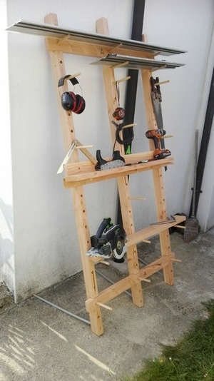 Etagere modulable pour atelier ou chantier