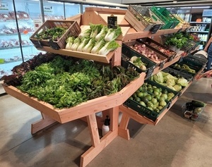 Etal à Fruits et Légumes. Douglas et Zinc.