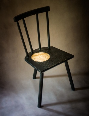 Carved ash staked backstool (2023)