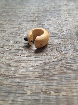 Boucle d'oreille buis et ébène