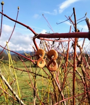 Boucles d'oreilles en poirier