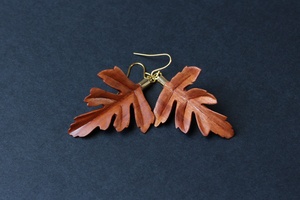 Boucles d'oreilles feuilles d'Aubépine