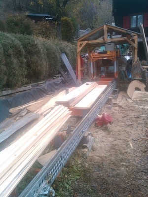 Porte double pour un ancien four à pain,