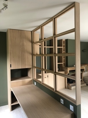 Bureau + Claustra + Bibliothèque + Enfilade