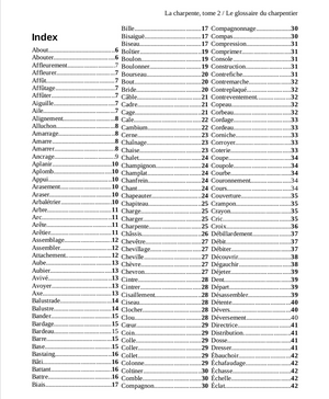 La charpente, tome 2 / Le glossaire du charpentier