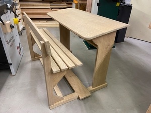 Banc d'écolier en chêne massif